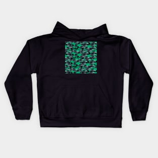 ufo green alien pattern Kids Hoodie